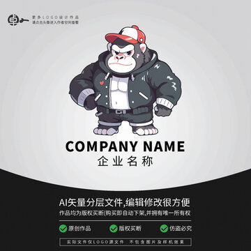 黑猩猩運(yùn)動(dòng)卡通LOGO時(shí)尚