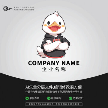 鴨子卡通LOGO潮牌運動