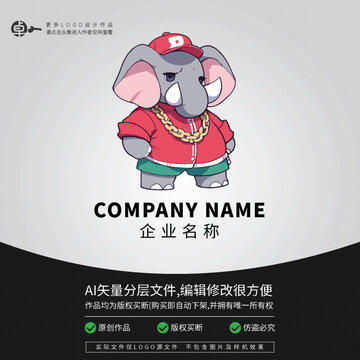 大象卡通LOGO潮牌運動