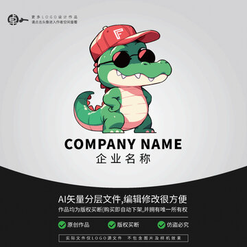 鱷魚(yú)時(shí)尚卡通LOGO運(yùn)動(dòng)