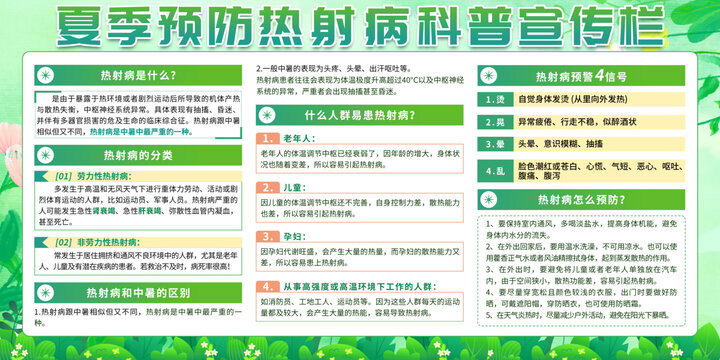 預防熱射病科普宣傳欄