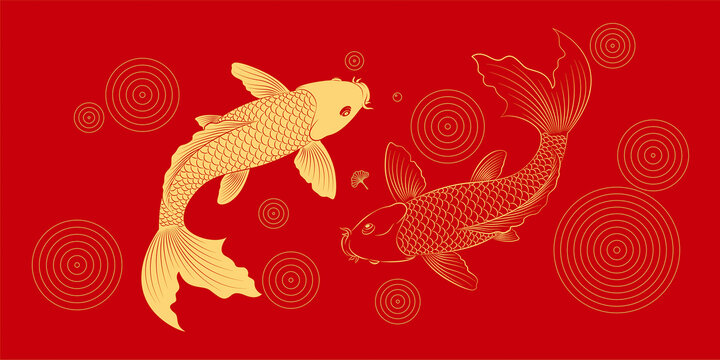 手繪鯉魚(yú)錦鯉