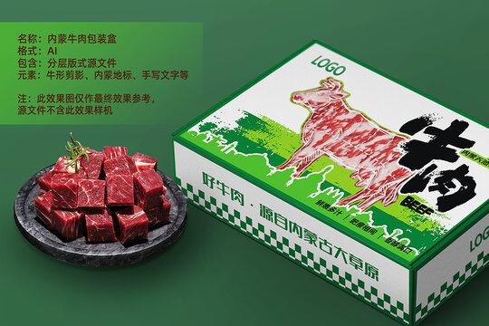 牛肉鮮牛肉精品牛羊肉包裝盒