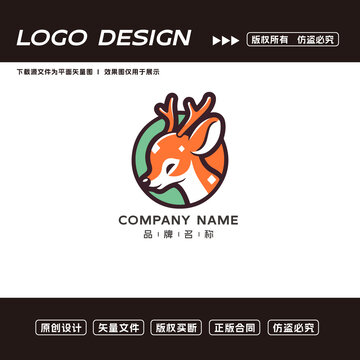 卡通鹿logo標(biāo)志