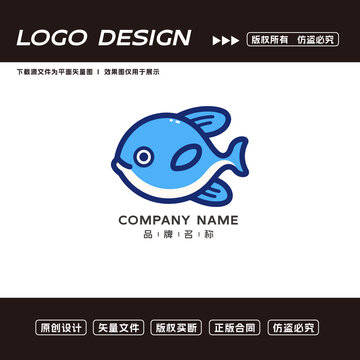卡通小魚(yú)logo標(biāo)志