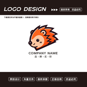 卡通刺猬logo標(biāo)志