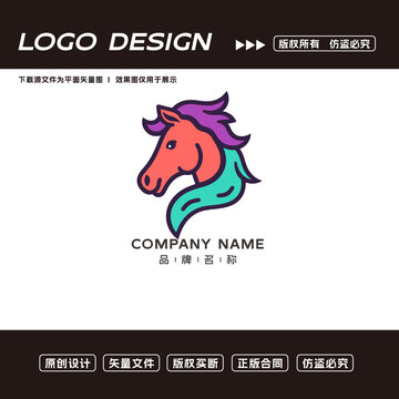 卡通馬logo標(biāo)志