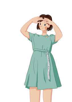 扁平插畫女孩