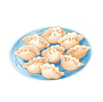 卡通餃子手繪插畫(huà)