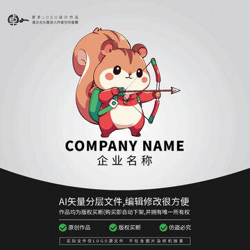 松鼠射箭卡通LOGO潮牌運(yùn)動