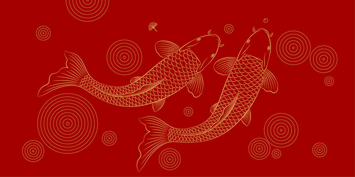 手繪鯉魚(yú)錦鯉