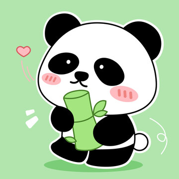 抱著竹子的熊貓