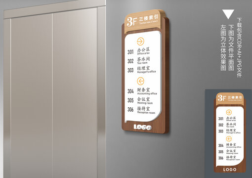 木紋樓層索引牌