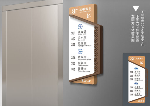 中式復(fù)古樓層索引牌