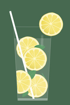 檸檬水高清分層插畫