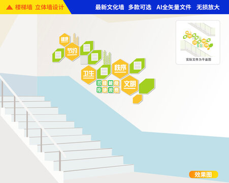 餐廳樓梯文化墻