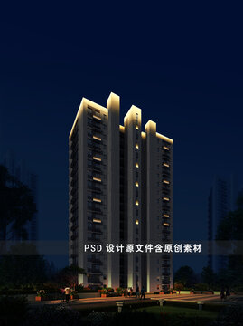 樓宇小區(qū)頂部燈光