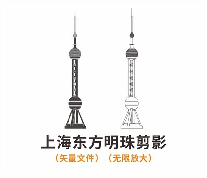 上海東方明珠剪影