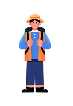 旅行人物扁平插畫