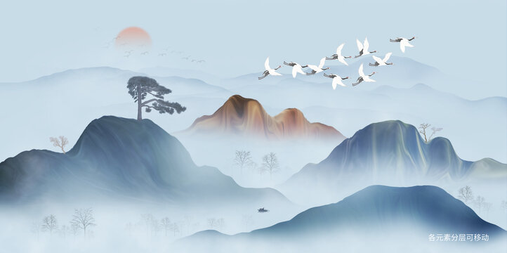 日照金山裝飾畫