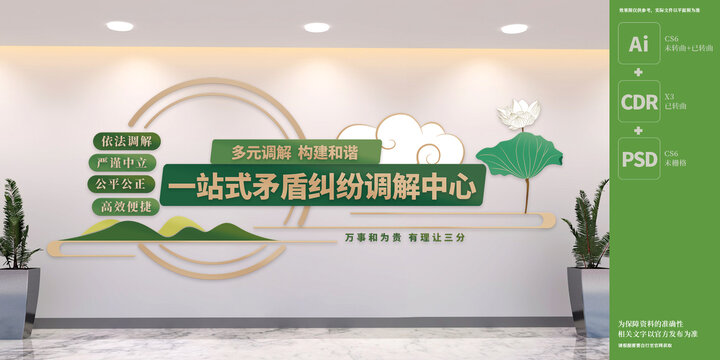 一站式矛盾糾紛調解中心文化墻