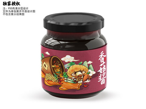 香菇醬插畫包裝