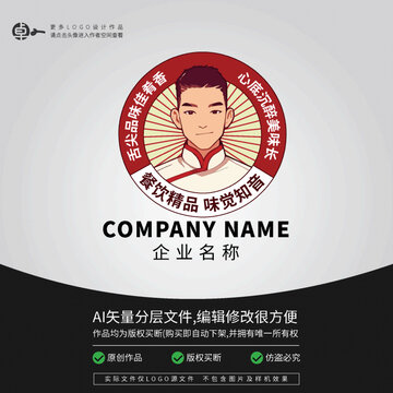男廚師餐飲LOGO男人男性