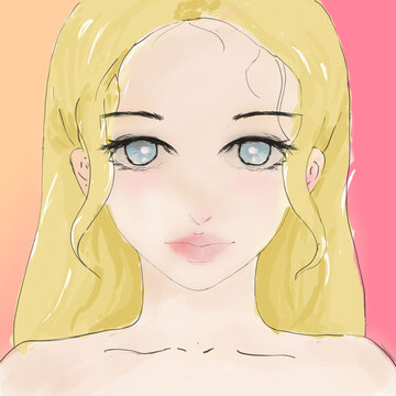 插畫女頭