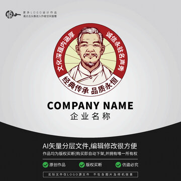 大伯大叔LOGO男廚師老店