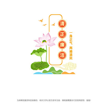 廉潔文化豎版宣傳