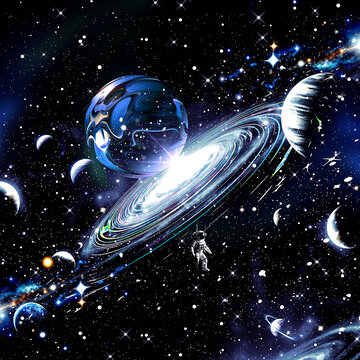 星空旋渦星系星球