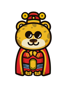 金錢豹卡通IP吉祥物豹國潮Q版