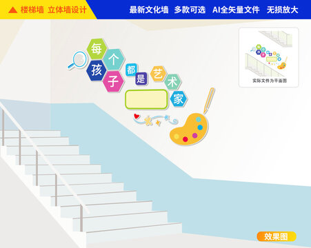 美術(shù)樓梯文化墻