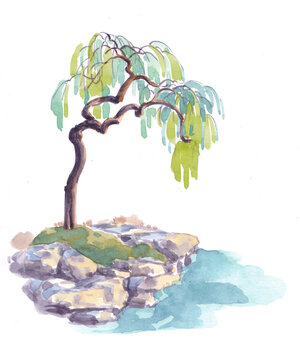 靜思園園林景觀小樹水岸