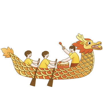 賽龍舟國風(fēng)插畫