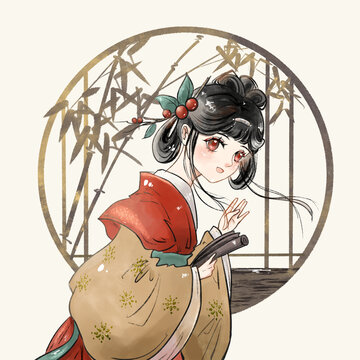 免摳圖冬青古風(fēng)人物