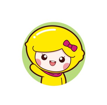 卡通可愛小檸檬頭像矢量圖