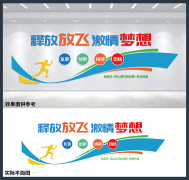 激情夢想公司企業(yè)辦公室文化墻