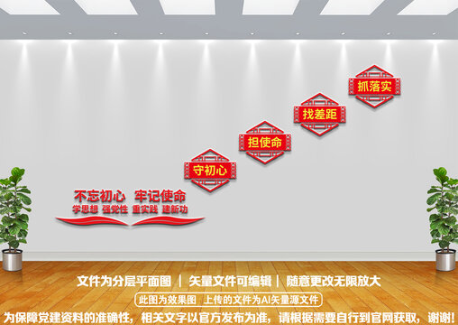 不忘初心牢記使命黨建文化墻