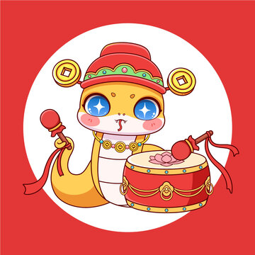 2025蛇年卡通蛇形象插畫03