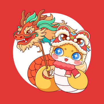 2025蛇年卡通蛇形象插畫05