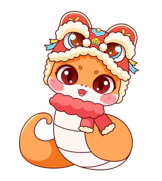 蛇年卡通插畫