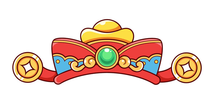 矢量卡通財(cái)神帽插畫(huà)