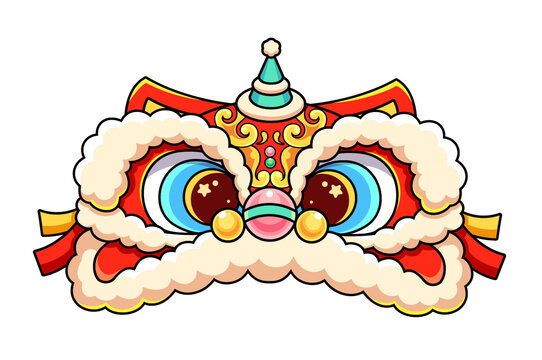 醒獅帽卡通插畫(huà)