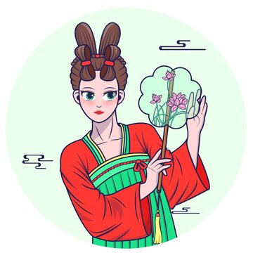 國(guó)風(fēng)持扇女子