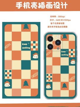 爆款鴨子棋盤格手機殼