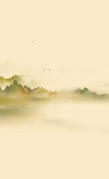 極簡水墨山水