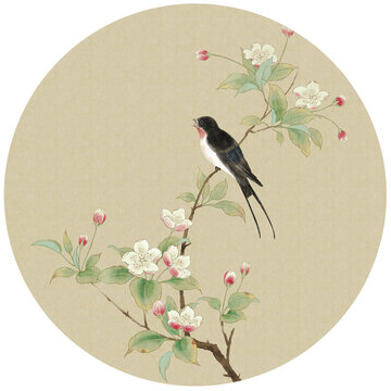 工筆海棠花