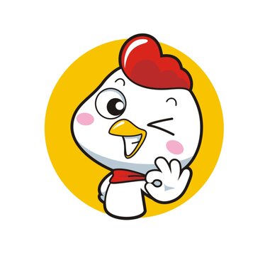 卡通可愛小公雞頭像矢量圖