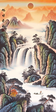 豎幅山水畫